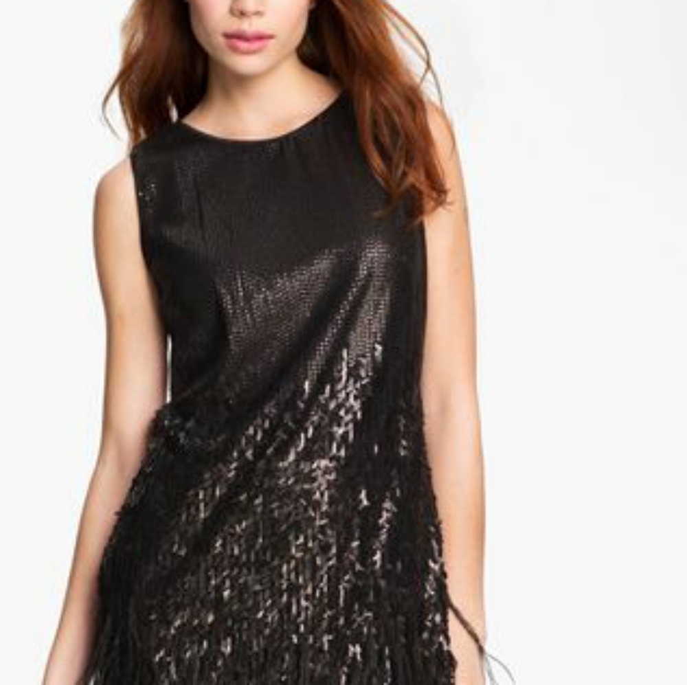 JS Feather Fringe Cocktail Dress